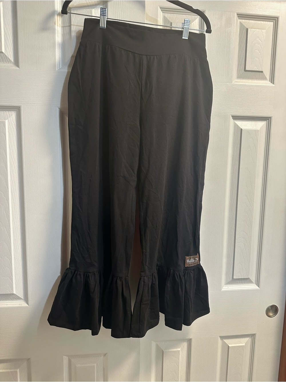 Matilda Jane Black Wide-Leg Ruffle-Hem Pants